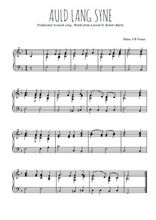 Téléchargez l'arrangement pour piano de la partition de Auld Lang Syne en PDF